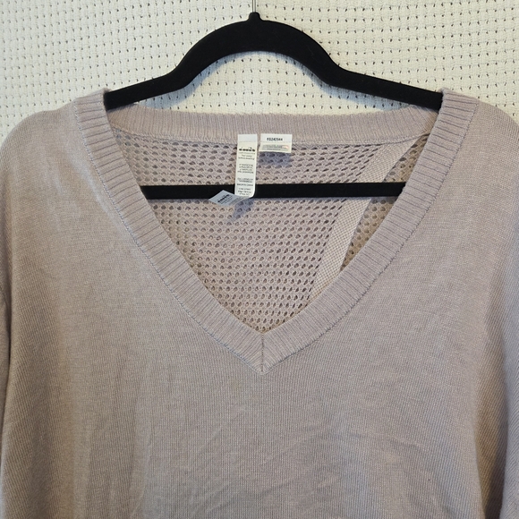 Diadora XL Loose Knit Cashmere Blend Taupe Women's V-Neck Athletic Sweater - Picture 5 of 10